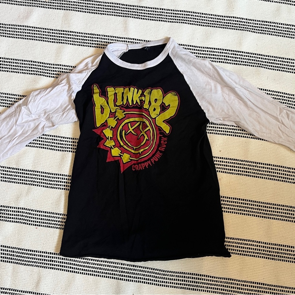 Black and White Long Sleeve Tee with Graphic Design - Picture 1 of 5
